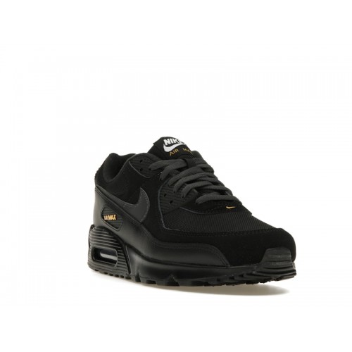 Кроссы Nike Air Max 90 Black Speed Yellow - мужская сетка размеров
