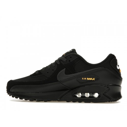 Кроссы Nike Air Max 90 Black Speed Yellow - мужская сетка размеров
