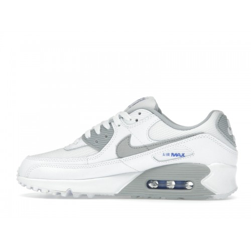 Nike Air Max 90 White Light Smoke Blue - мужская сетка размеров