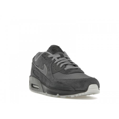 Кроссы Nike Air Max 90 Velcro Heel Patch Anthracite - мужская сетка размеров