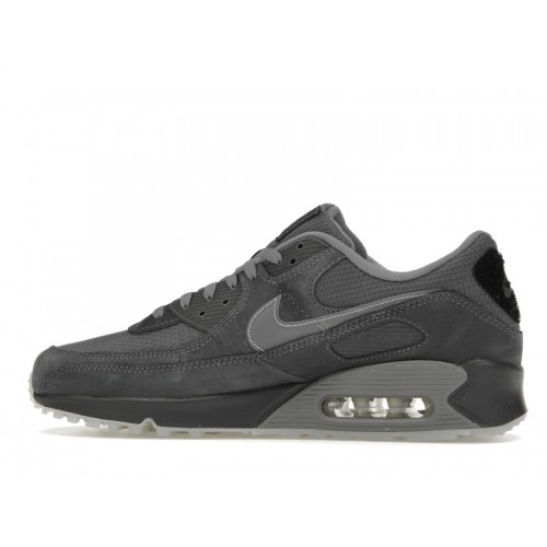 Кроссы Nike Air Max 90 Velcro Heel Patch Anthracite - мужская сетка размеров