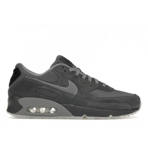 Кроссы Nike Air Max 90 Velcro Heel Patch Anthracite - мужская сетка размеров