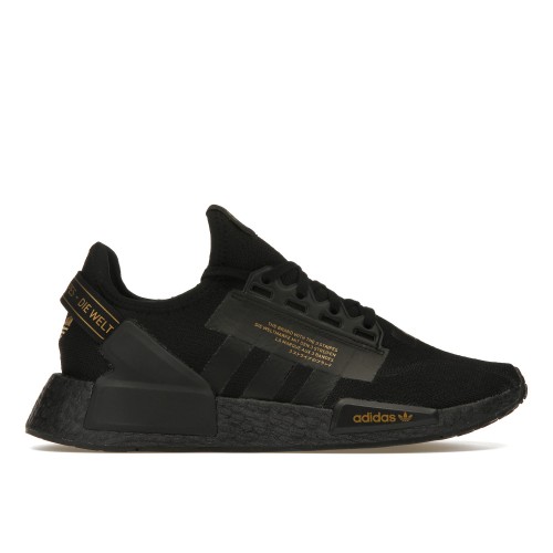 Кроссы adidas NMD R1 V2 Black Gold Metallic - мужская сетка размеров