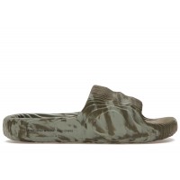 adidas Adilette 22 Slides Olive Strata Silver Green