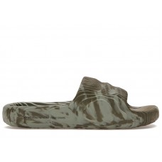 adidas Adilette 22 Slides Olive Strata Silver Green