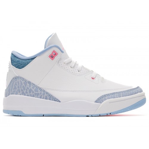 Air Jordan 3 Retro PS White Cobalt Bliss - детская сетка размеров