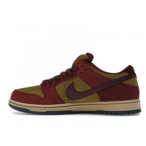 Nike SB Dunk Low Dark Team Red Olive Flak - мужская сетка размеров Nike SB Dunk Low Dark Team Red Olive Flak - мужская сетка размеров