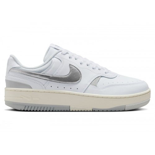 Кроссы Nike Gamma Force White Light Smoke Grey Photon Dust Metallic Silver (W) - женская сетка размеров