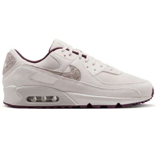 Кроссы Nike Air Max 90 PRM Sail Burgundy Crush - мужская сетка размеров
