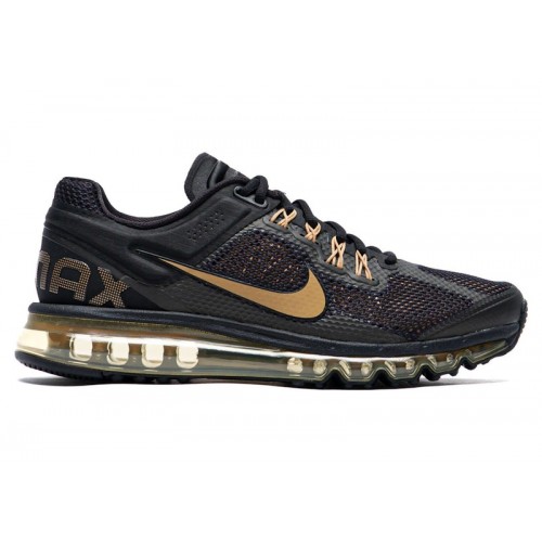 Кроссы Nike Air Max 2013 Black Flat Gold - мужская сетка размеров