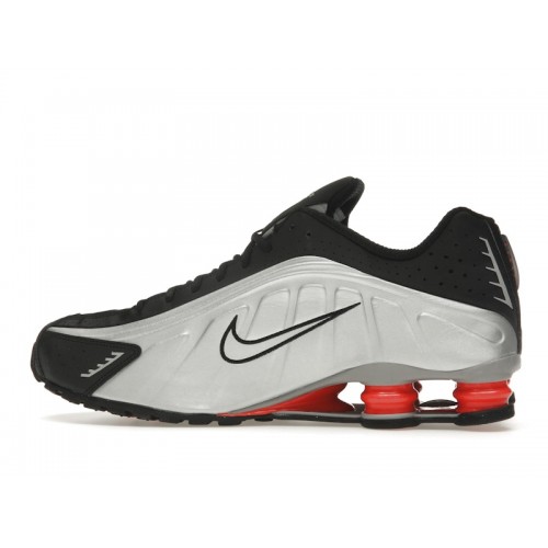 Кроссы Nike Shox R4 Black Metallic Silver (2025) - мужская сетка размеров