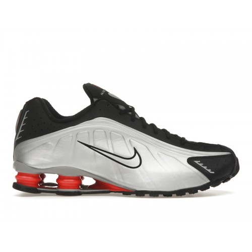 Кроссы Nike Shox R4 Black Metallic Silver (2025) - мужская сетка размеров