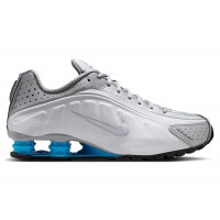 Кроссовки Nike Shox R4 Metallic Silver White Blue Lagoon