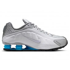 Кроссовки Nike Shox R4 Metallic Silver White Blue Lagoon