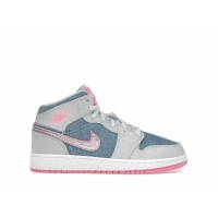 Подростковые Jordan 1 Mid Denim Sequin (GS)