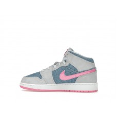Подростковые Jordan 1 Mid Denim Sequin (GS)