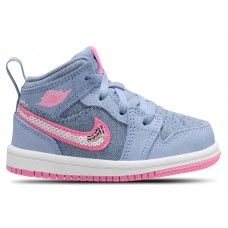 Кроссовки для малыша Jordan 1 Mid SE Denim Sequin (TD)