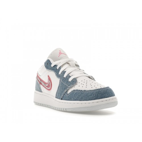 Air Jordan 1 Low GS Denim Sequin - подростковая сетка размеров