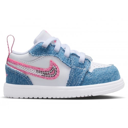 Кроссы Jordan 1 Low ALT SE Denim Sequin (TD) - детская сетка размеров