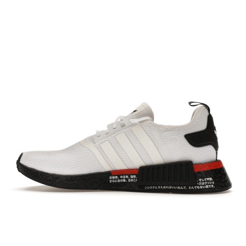 Кроссы adidas NMD R1 Cloud White Core Black Scarlet - мужская сетка размеров