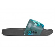 adidas Adilette Shower Slides Minecraft Grey Four