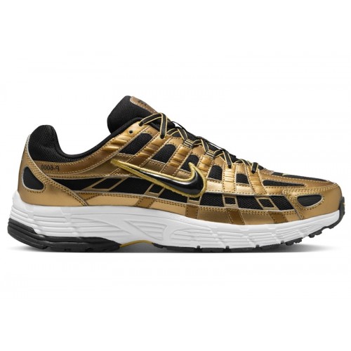 Кроссы Nike P-6000 Metallic Gold Infinite Gold White Black - мужская сетка размеров