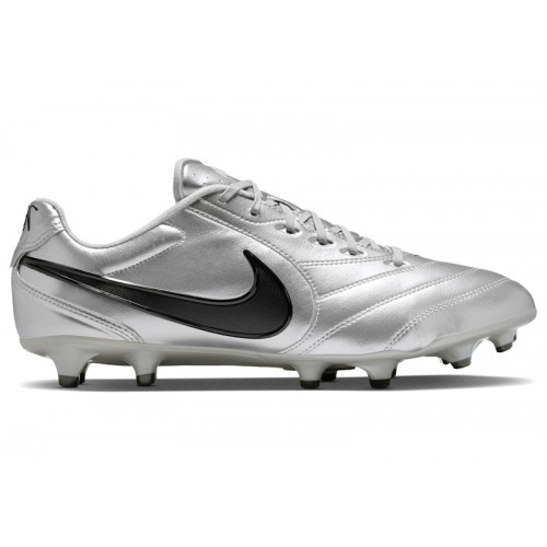 Nike Tiempo Ligera Pro FG Metallic Silver Black - мужская сетка размеров