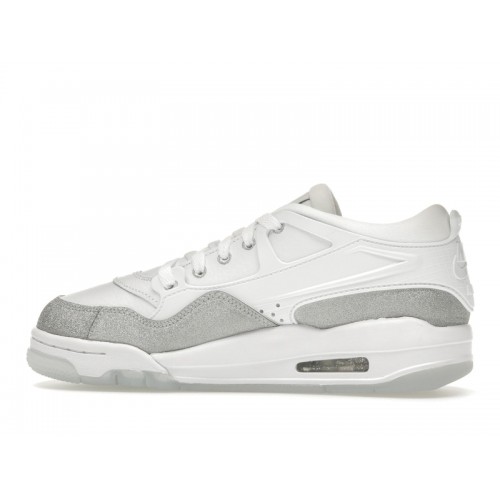 Кроссы Jordan 4 RM White Metallic Silver (W) - женская сетка размеров