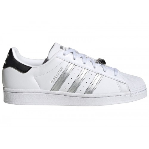 adidas Superstar Cloud White Silver Metallic Core Black (W) - женская сетка размеров