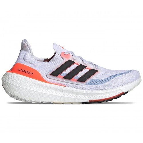 Кроссы adidas Ultra Boost Light White Black Solar Red - мужская сетка размеров