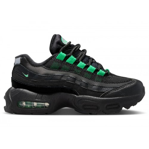 Кроссы Nike Air Max 95 Recraft Black Pearl Grey Green Shock (PS) - детская сетка размеров