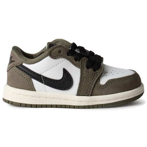 Air Jordan 1 Low TD Medium Olive - детская сетка размеров