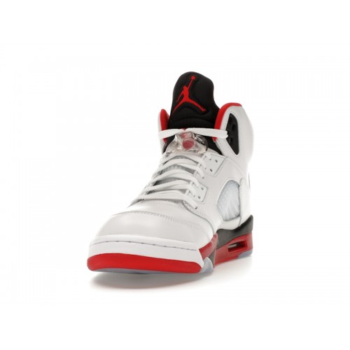 Кроссы Jordan 5 Retro Fire Red Black Tongue (2025) - мужская сетка размеров