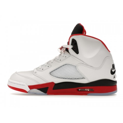 Кроссы Jordan 5 Retro Fire Red Black Tongue (2025) - мужская сетка размеров