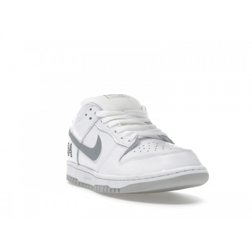 Кроссы Nike SB Dunk Low Supreme 94 White Metallic Silver - мужская сетка размеров