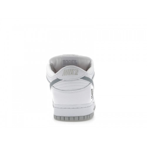 Кроссы Nike SB Dunk Low Supreme 94 White Metallic Silver - мужская сетка размеров
