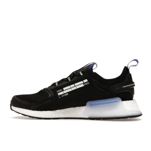 Кроссы adidas NMD R1 V3 Black White Royal Blue - мужская сетка размеров