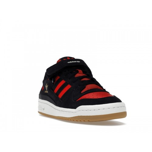 Кроссы adidas Forum Low Core Black Core Black Vivid Red - мужская сетка размеров