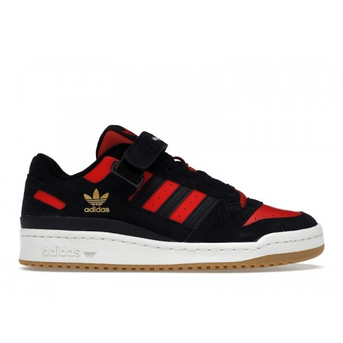 Кроссы adidas Forum Low Core Black Core Black Vivid Red - мужская сетка размеров