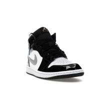 Jordan 1 Mid SE Patent Black White Metallic Silver Metallic Gold