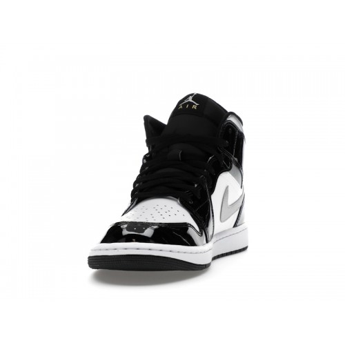 Air Jordan 1 Mid SE Black White Metallic Silver - мужская сетка размеров