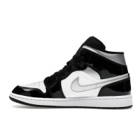 Jordan 1 Mid SE Patent Black White Metallic Silver Metallic Gold