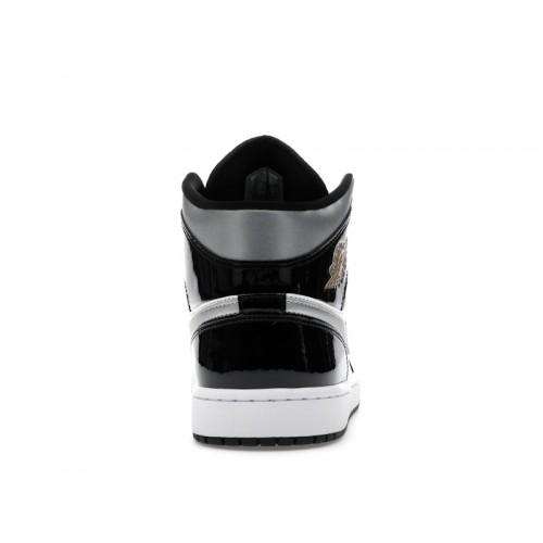 Air Jordan 1 Mid SE Black White Metallic Silver - мужская сетка размеров