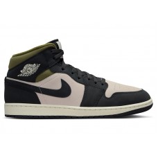 Кроссовки Jordan 1 Mid SE Off Noir Medium Olive