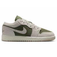 Подростковые Jordan 1 Low SE Medium Olive Sail (GS)