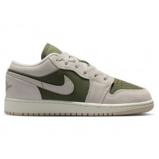 Подростковые Jordan 1 Low SE Medium Olive Sail (GS)