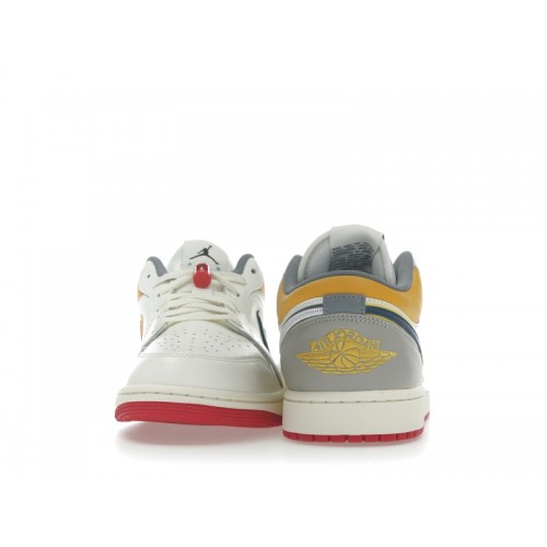 Air Jordan 1 Low Premium Sail Yellow Ochre - мужская сетка размеров
