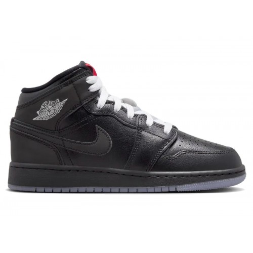 Кроссы Jordan 1 Mid SE Black Metallic Reimagined (GS) - подростковая сетка размеров