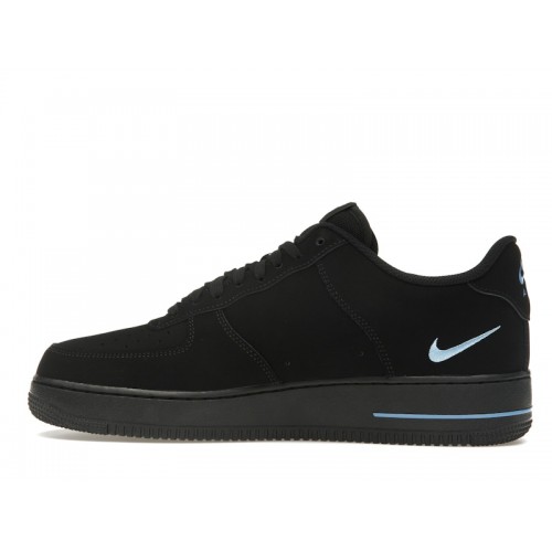 Nike Air Force 1 Low 07 SE Black University Blue - мужская сетка размеров