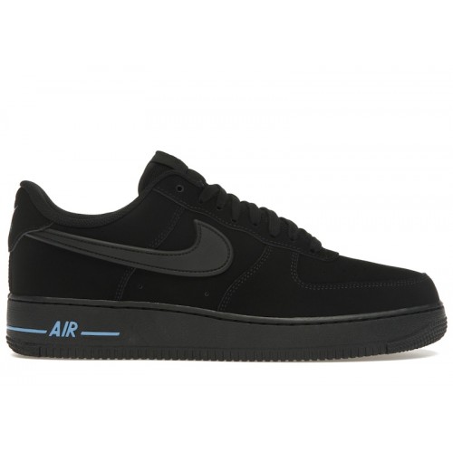 Nike Air Force 1 Low 07 SE Black University Blue - мужская сетка размеров